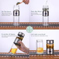 400ml Travel Borosilicate Glass Tea Bottle with Separate Cup